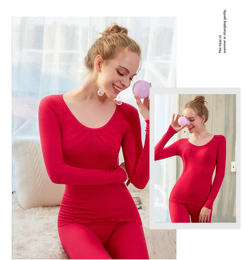 Queenral Thermal Underwear Women For Winter Long Johns Female Underwear Suit Thick  Breathable Warm Clothing Thermal Underwears 6