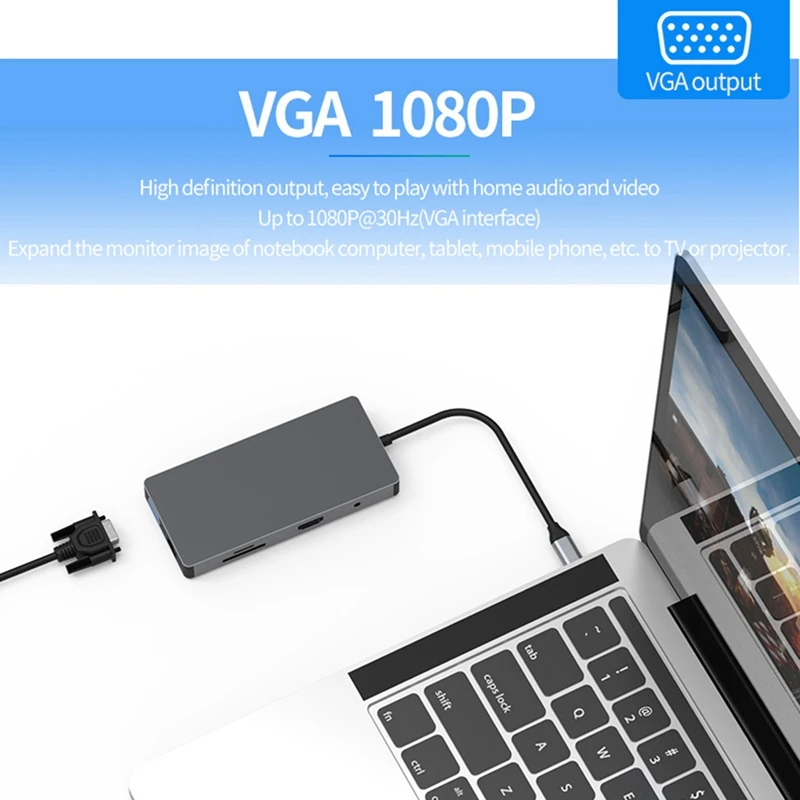 Blueendless 10 в 1 USB C концентратор мульти HDMI адаптер к USB 3,0 кард-ридер USB-C 3,1 Для MacBook Pro VGA LAN порт