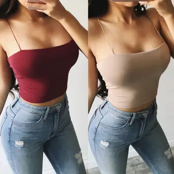 

Sexy Women Girls Crop Top Fashion Solid Summer Camis Womens Casual Tank Tops Vest Sleeveless Crop Tops blusas