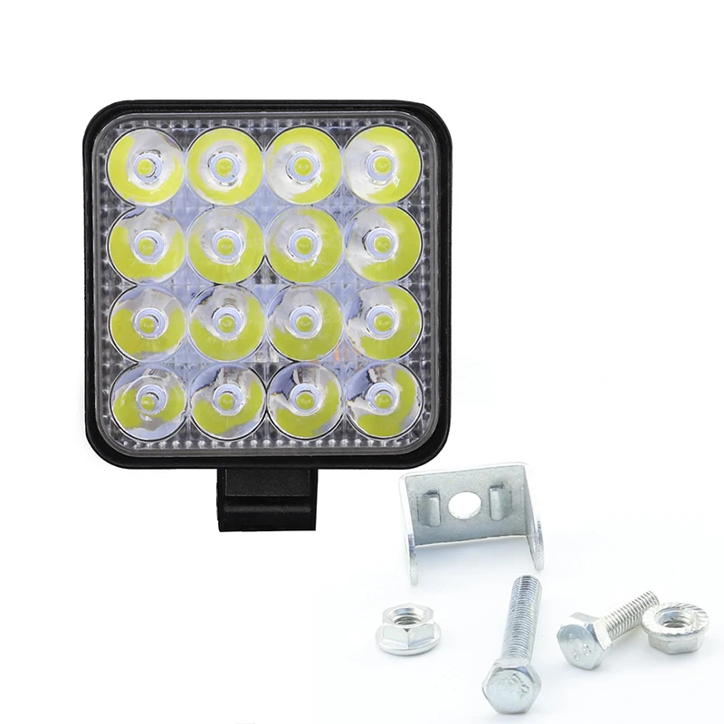 

6000k Auto LED Work Light Mini Square 16 Light 48W Auxiliary Light Modified Headlight Spotlight Headlight