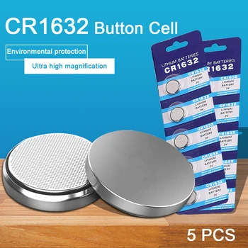 

5PCS/Pack 3.0V CR1632 Watch Battery Button Battery LM1632 BR1632 ECR1632 Coin Cell Lithium Batteries for Toy Calculator Clock
