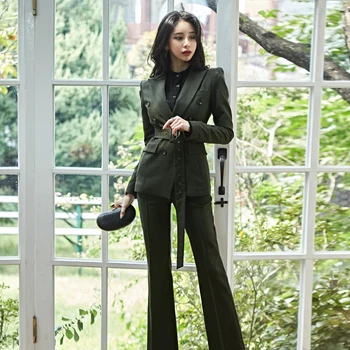 

Suit suit women's new style temperament suit OL double-breasted casual Slim solid color West assembly trousers two-piece
