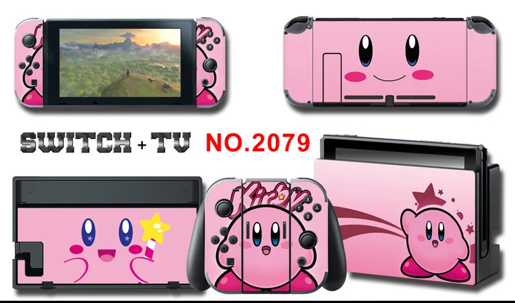 1set New Cute Anime Full Body Sticker for NS Switch Protective Cover Skin Colorful Art for Game Console Joy-Con Controller Decor