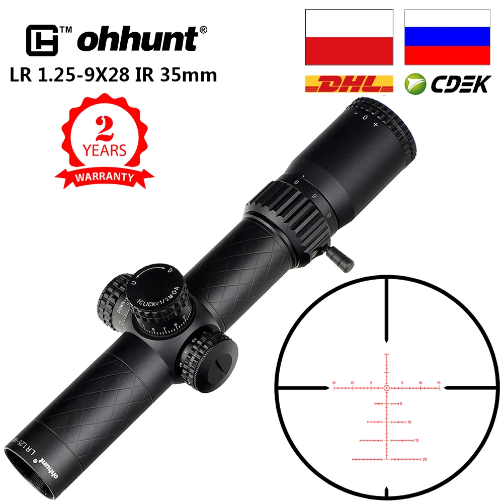 Ohhunt LR 1 25 9X28 ИК 35 мм трубчатые компактные охотничьи оптические прицелы стеклянная