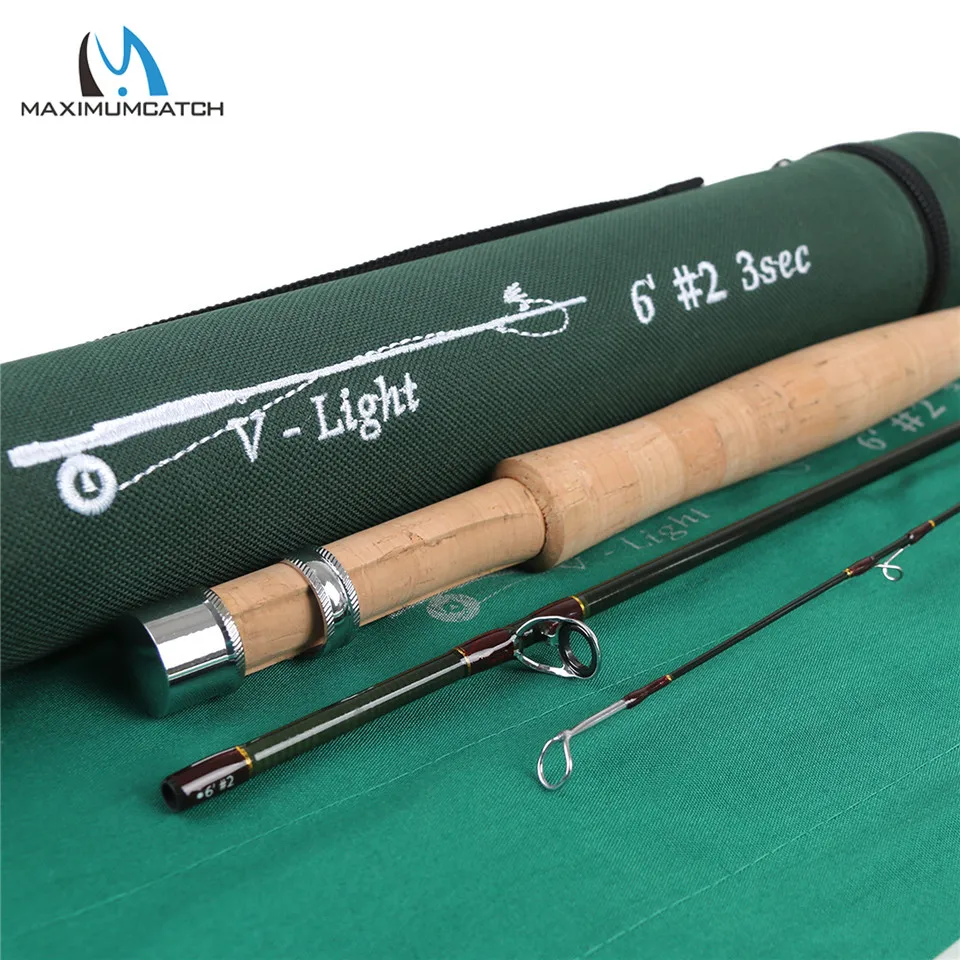 Fibra de Carbono Vara de Pesca Maximumcatch V-luz 7ft 7.6ft 1 2 3wt Fly Rod Grafite Im10 Tão Peso Leve Mosca 6ft – 6.6ft