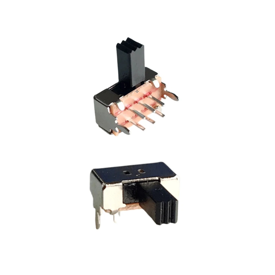 Lot De 5 Interrupteurs Miniatures à Glissière DPDT 6P - Angle Droit - Pour DIY Et Réparations électroniques