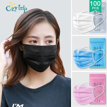 

5/50/100pcs Anti-Doplet Face Mask Personal Protection Anti-dust Face Mask Breathable Filter Protective Mask
