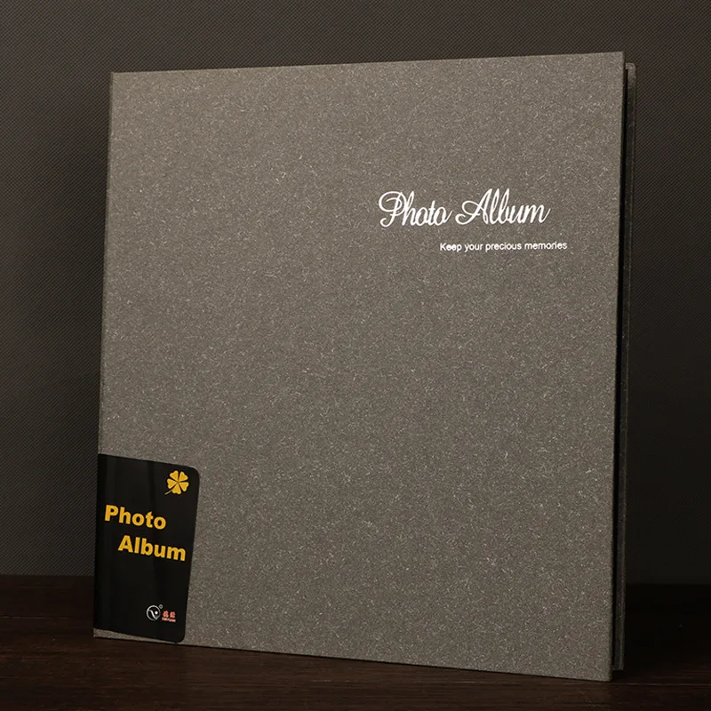 18 дюймов высококачественный липкий фотоальбом альбом для скрапбукинга альбом горячего тиснения Свадьба сплошной цвет европейский стиль семейная книга памяти - Цвет: Grey