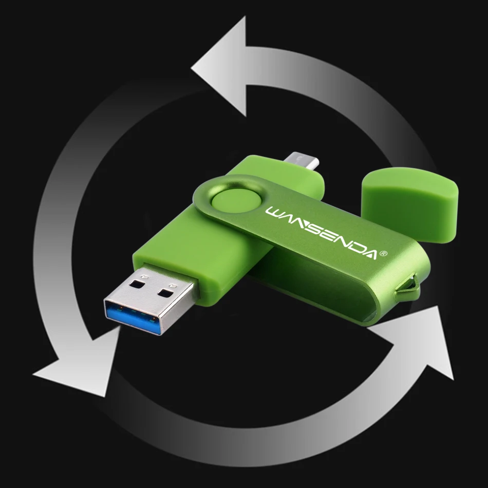 WANSENDA высокоскоростной USB флеш накопитель OTG 32 Гб Usb 64 ГБ 128 256 флешка 3 0 Флешка для