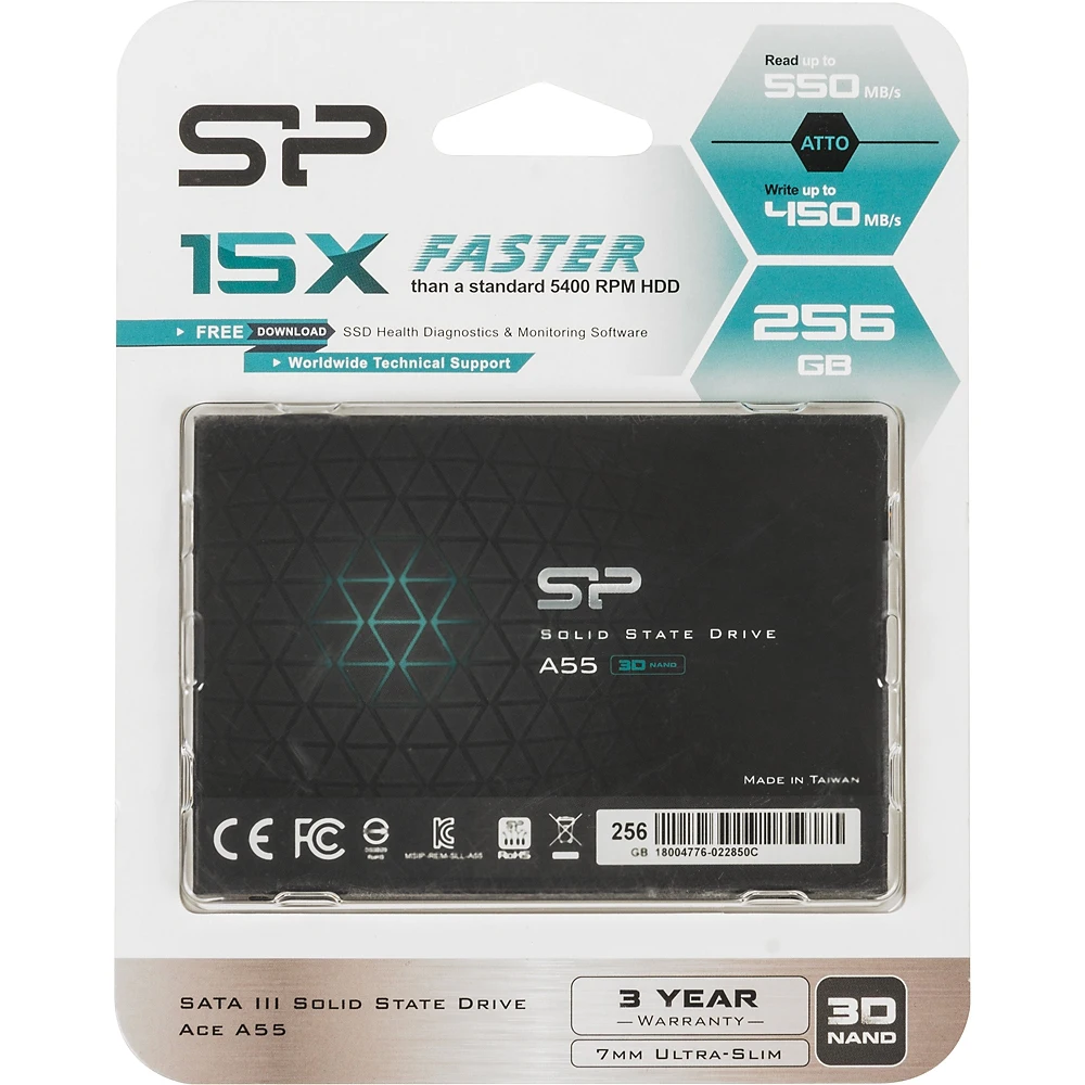 Накопитель SSD Silicon Power SATA III 256Gb SP256GBSS3A55S25 Ace A55 2.5"