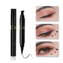 1 шт. 2 в 1 двойная головка уплотнение Черный Водонепроницаемый Подводка для глаз треугольная печать подводка для глаз и подводка для глаз уплотнение вместе производственный комплект