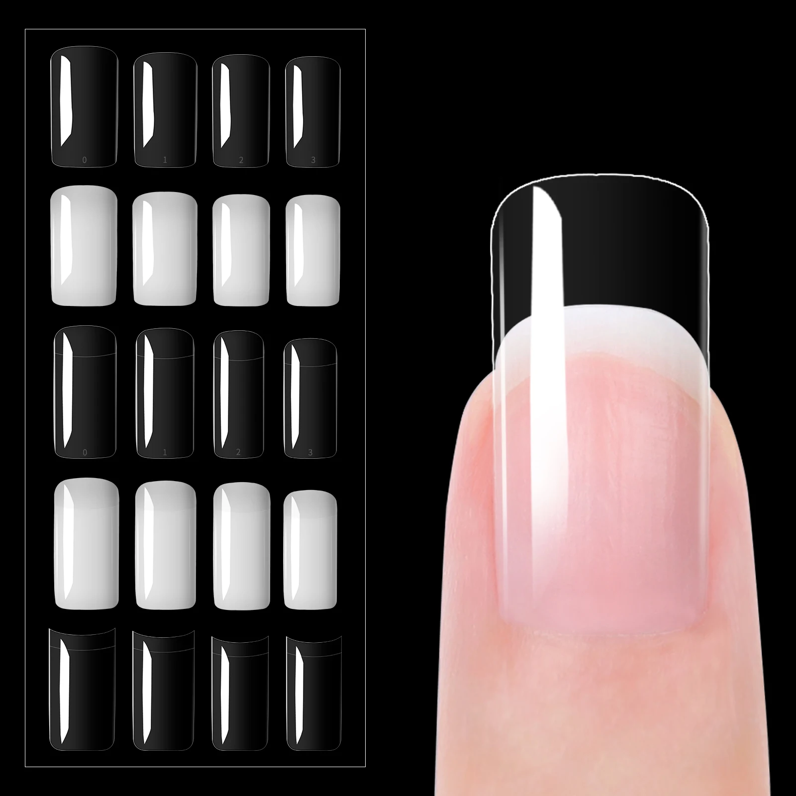 

100 Pcs/Box ABS Fake Nails for Extension 2021 Short Nail Tips Accessories for Art Decoration Acrylic Manicure Tools