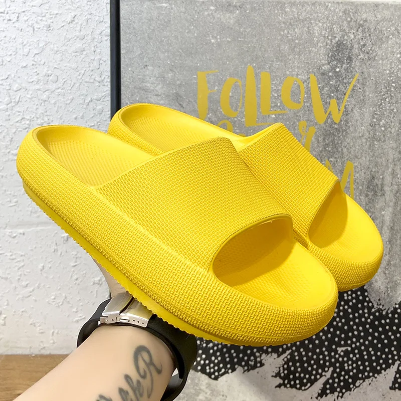 JIEMIAO 2021 Home Men Women 4.5cm Heel Platform Slippers Comfortable Thick Sole Ladies Slippers Non-slip EVA Living Room Indoor