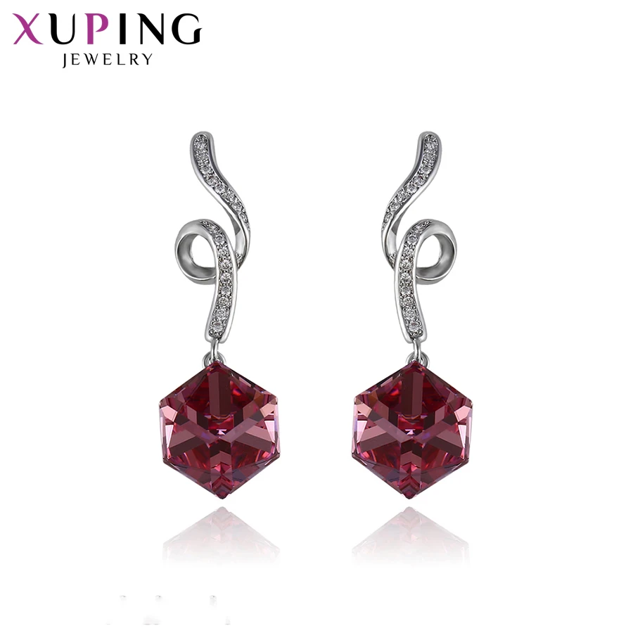 11,11 Xuping серьги квадратной формы кристаллы от Swarovski Многоцветный элегантный подарок для женщин милые ювелирные изделия S141.7-93216