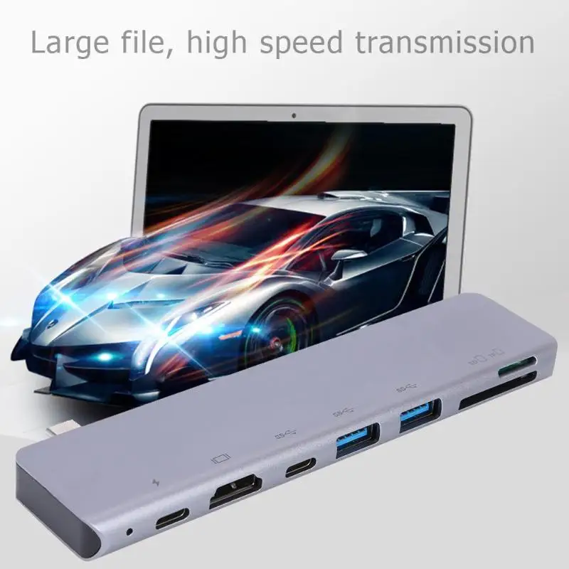 5/7 в 1 USB TYPE-C концентратор USB-C к HDMI USB, для карты памяти TF карта TYPE-C адаптер многофункциональный 4K HDMI usb-адаптер концентратор