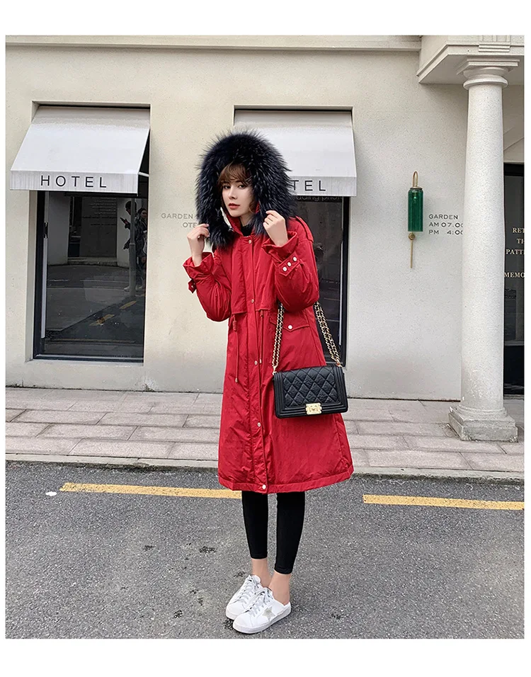 Winter jacket women Overcoming Long-style Warm Coat Knee-Crossing Korean Edition Thicker, Loose and Slender Down Cotton Clothe