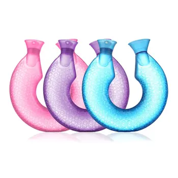 

U Shape Shoulder Transparent PVC Neck Warm Travel Hand Warmer Hot Water Bottle Leak Proof Outdoor Office Pain Relief Non Slip