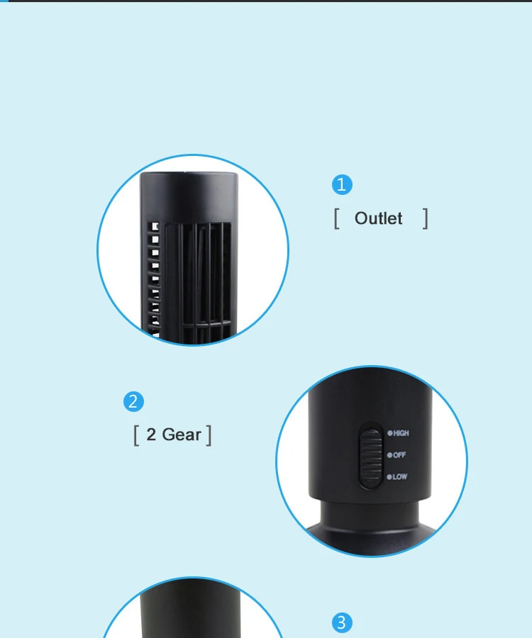 Mini Desktop Fan Ultra-quiet Summer Home and Office USB Portable Electric Cooling without Blades ITAS6624A