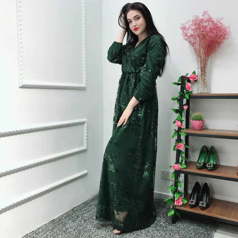 Модное мусульманское платье абайя металлический цвет высококачественное