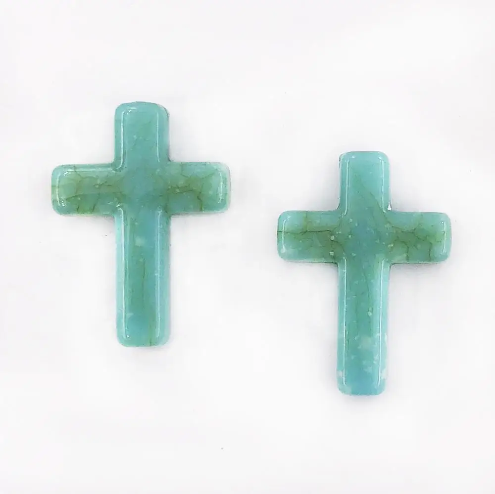 24x18x6mm 50pcs 50 шт., белый, красный, коричневый, фиолетовый крест, натуральный камень, бисер, бисер для браслета, дизайн, окрашенный, 24x18x6 мм, отверстие: 2 мм - Цвет: 24x18x6mm 50pcs