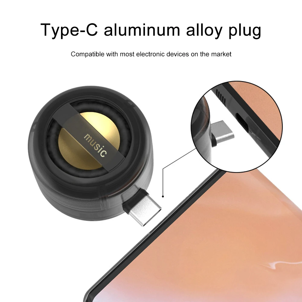 mini tomada portátil do orador do telefone em recarregável com baixo claro universal para estojo compacto do telefone celular