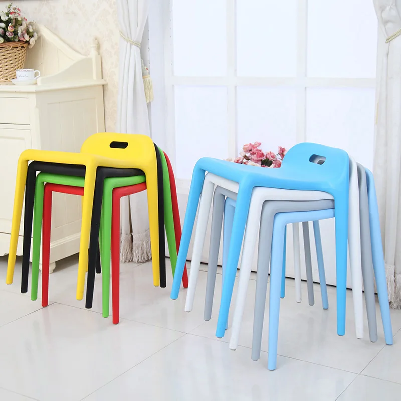

Nordic INS Creative Plastic Stool Dining Chairs for Dining Rooms Furniture Living Room Kitchen Bedroom Study Office Dining Stool