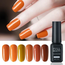 6ML kolor dyniowy seria żelowy lakier do paznokci karmelowa kawa czysty kolor Soak Off lakier UV lakier na Halloween Nail Art LANG01-06