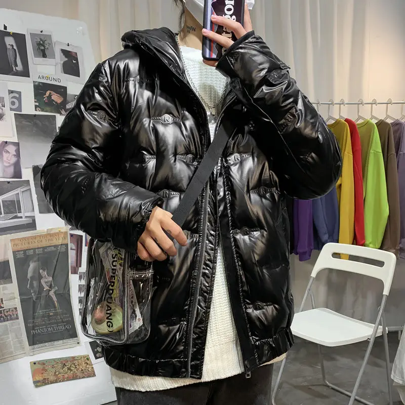 

Winter Bright Color Down Jacket Men Parka Warm Fashion Casual Hooded Short Coat Men Loose Korean Duck Feather Coat Mens Clothes