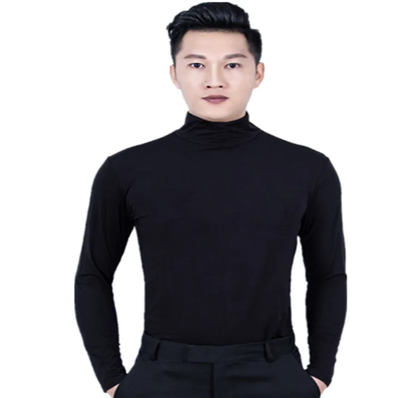 Dance Shirts Men Latin Dance Shirt Square Dance Breathable Sweat-absorbent Long-sleeved Jumper Top Practice Clothes