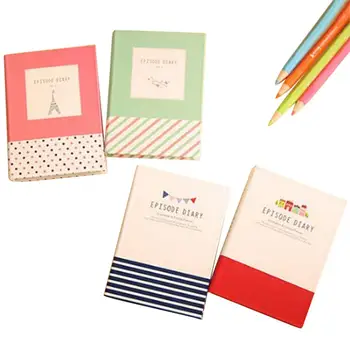 

HiMISS Cute Hard Cover Notes Pads Notebook with Pen Random Color