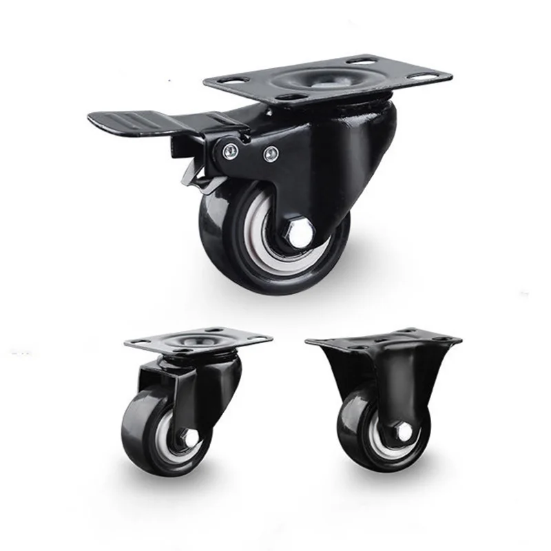 4pcs/set 1.5 Inch 2 Inch 3 Hotel Trolley Pulley Double Bearing High Quality Load-bearing Casters Accessory Tools E12154