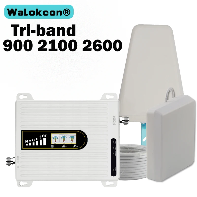 2019 новый усилитель 4g GSM сигнала 2G 3G 4G 900 2100 2600 70dB UMTS LTE трехдиапазонный мобильный