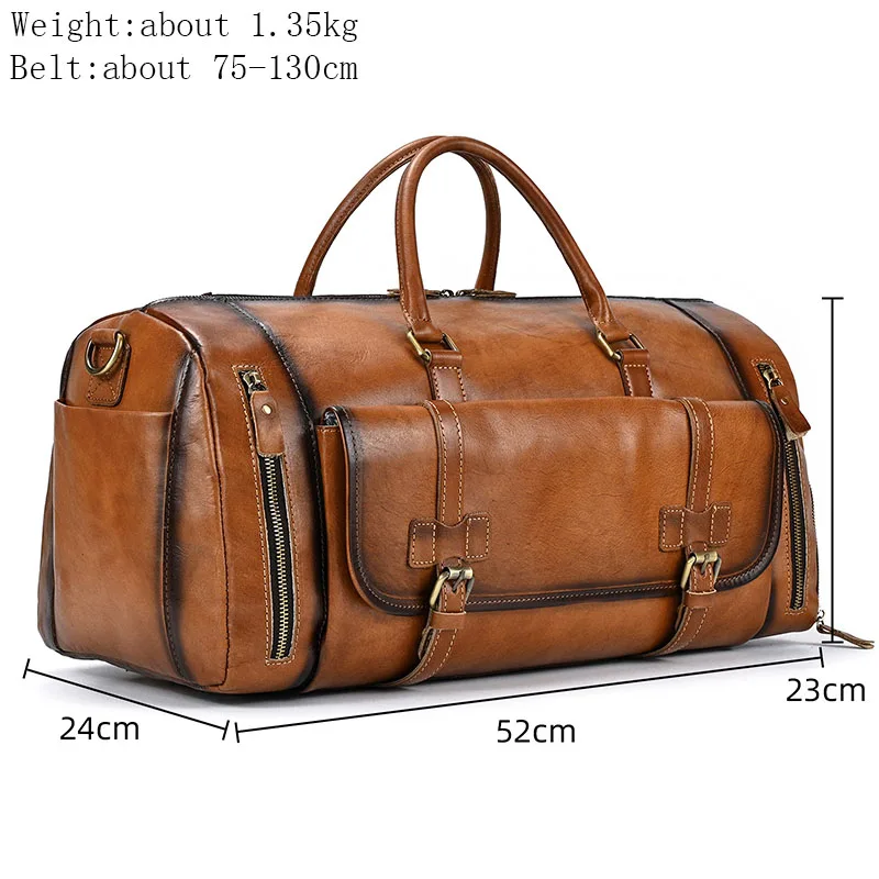 Women Genuine Leather Travel Bag Overnight Weekend Handbag Man Messenger Bag Big Capacity Men Duffle Bag 4 H68ed64ebbc5e42cfa1c87ca9a1f4f1a9E