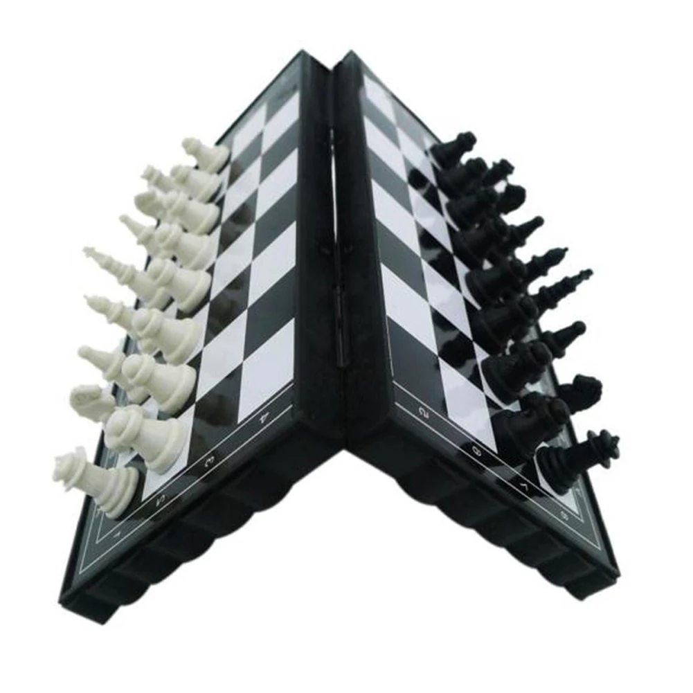 Board Game Magnetic Chess Set Foldable Chess Board Table Games Folding Chess Board Chess Puzzle Game Magnetic Travel Chess Set Folding Board Parent-Child Educational Toy Family Game Early Education Toys For Kids Birthday Gifts