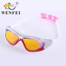 Стиль Высший сорт анти-туман гальванические очки Взрослые большая рамка силикагель гелевые очки Плавательный продукт