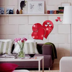 3D зеркало DIY художественные настенные наклейки в форме сердца современный декор гостиной зеркальные украшения для дома