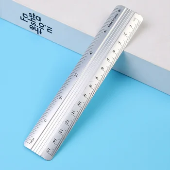 

10pcs Portable Straight Ruler Durable Metal Ruler for School Shop Office Home