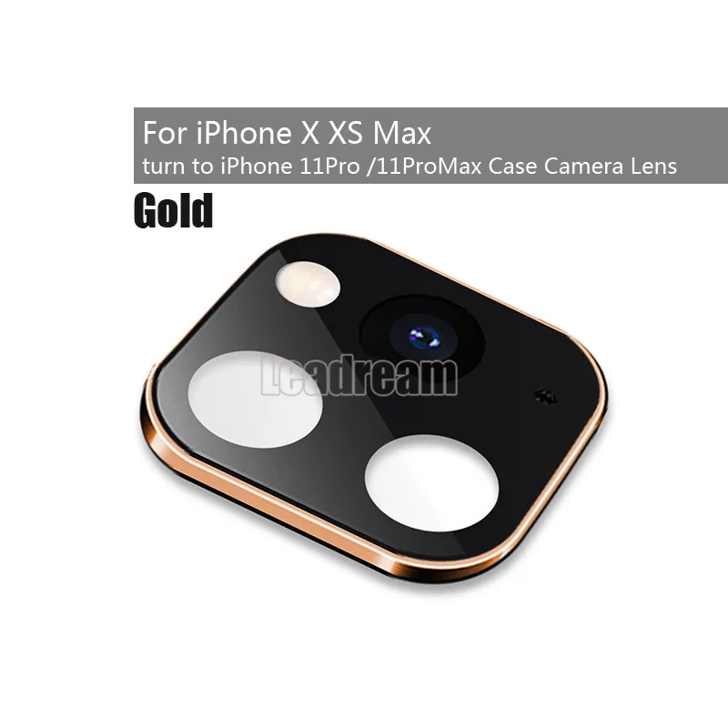 50 шт. для iPhone X XS Max Защита объектива камеры изменение для iPhone 11Pro Max Защита камеры закаленное стекло объектива - Цвет: Gold