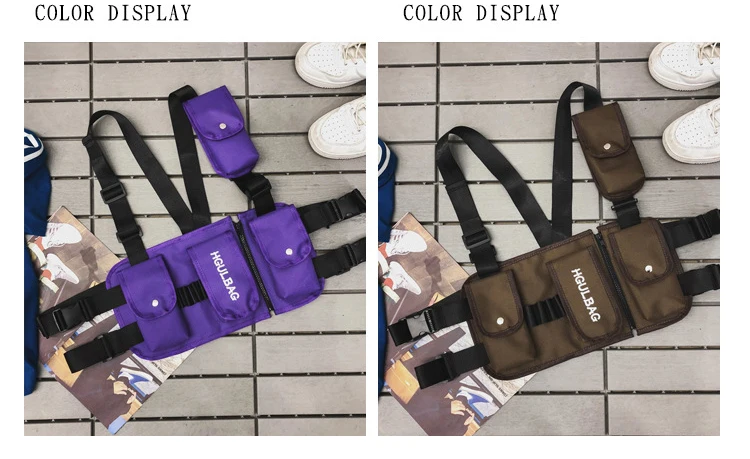 Functional Fashion Chest Rig Bag Men Women Hip Hop Harness Adjustable Tactical Vest Sports Hunting Tactical Packages Bullet Pack