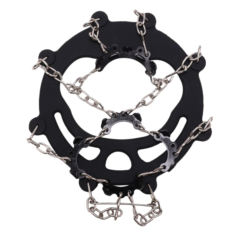 AUAU-11 Tooth Chain Crampons Outdoor Climbing Anti-Icing Face Anti-Fall Snow Climbing Standing Snow Claw Studs M