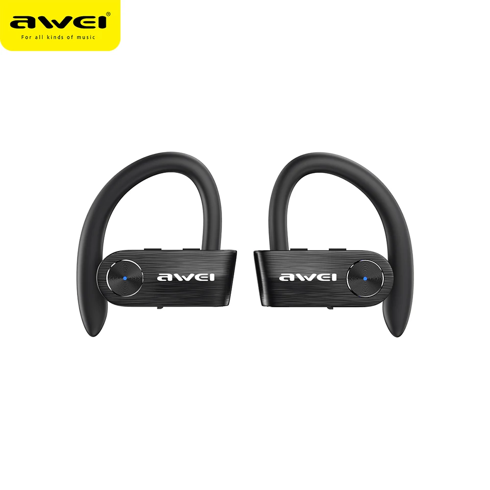 Awei T22 Ear Hook Bluetooth Earphones 1500mAh Charging Case Earbuds Outdoor TWS Headphone for Phone