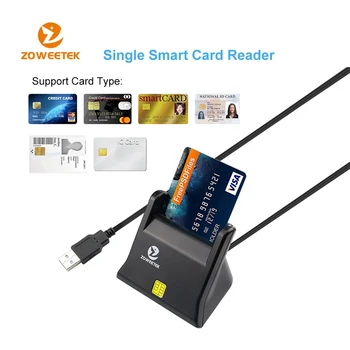 

Zoweetek 12026 - 3 EMV USB Smart Card Reader Writer Military USB Common Access Smart Card Reader ISO7816 for SIM/ATM/IC/ID Card