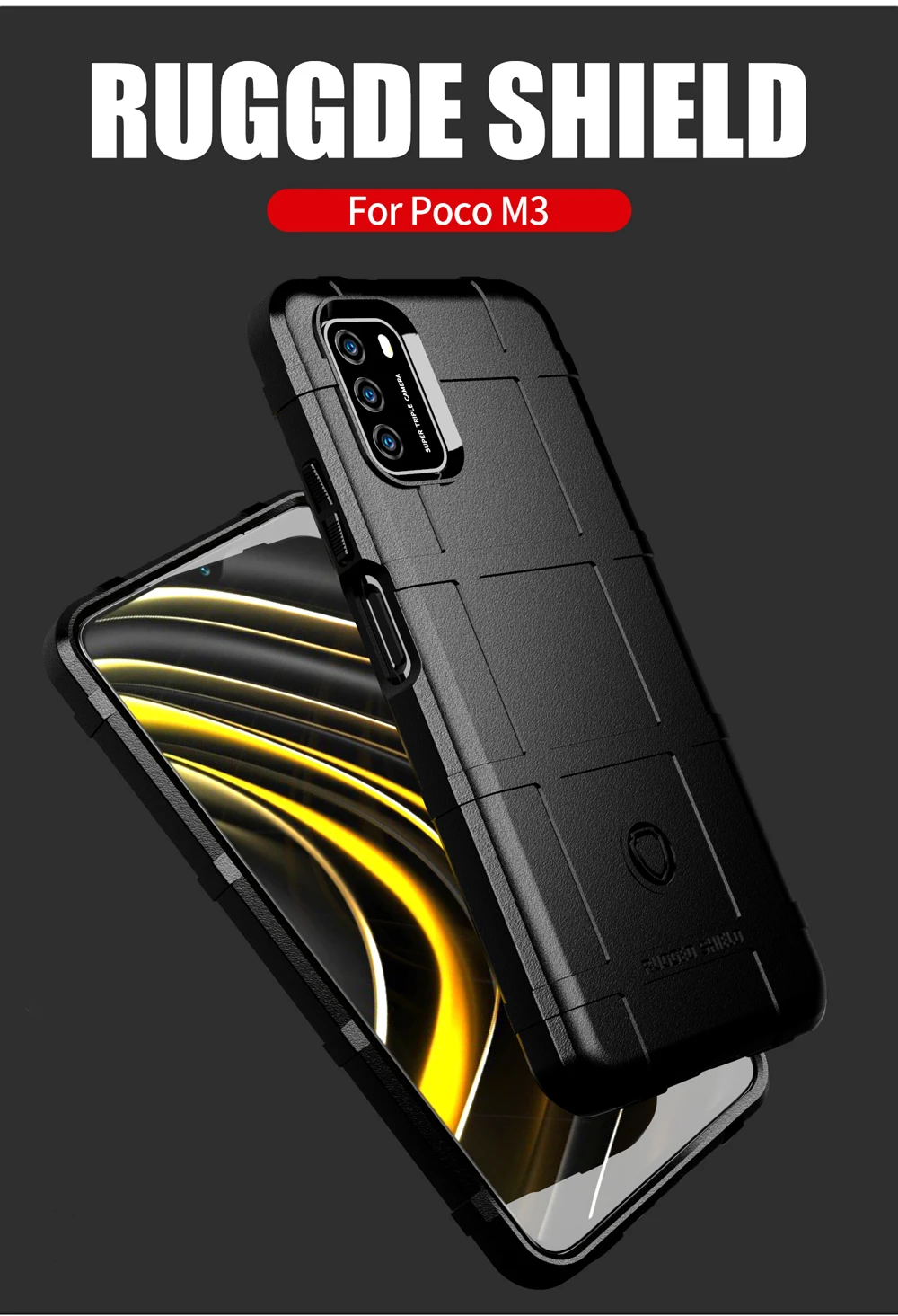 Shockproof Rugged Bumper Coque Cover for Xiaomi Poco M3 PocoM3 Redmi9 Redmi 9 Power 9power Case Fundas Soft TPU Silicone Shell