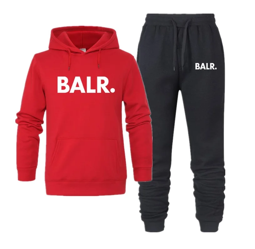 

Nouveau chaud deux pièces ensemble mode à capuche sweat BALR hommes sportswear à capuche automne hommes marque vêtements à capuc