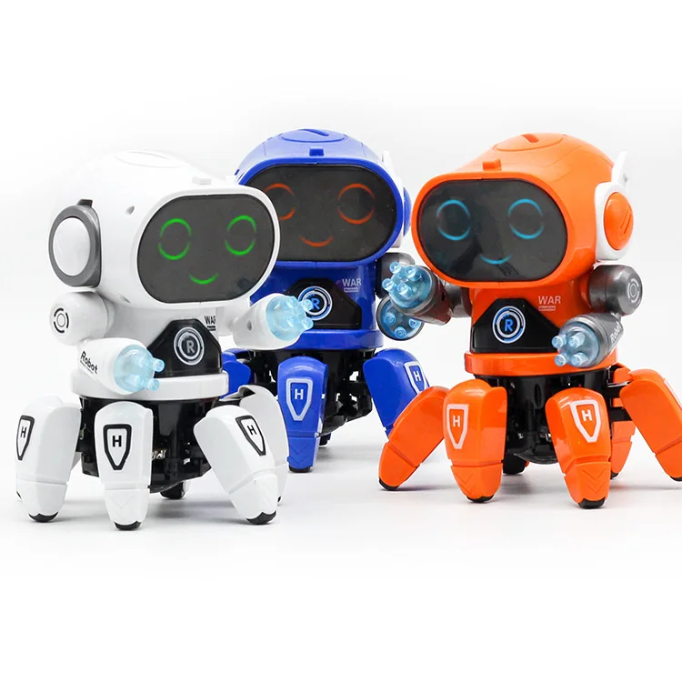 

Douyin Hot Selling Music Sound Making Flash Dancing Electric Robot CHILDREN'S Toy Six-claw Fish Robot Models