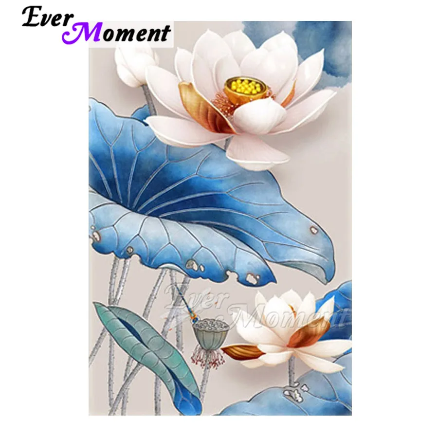 

Ever Moment Diamond Painting Lotus Leave Artwork Picture Of Rhinestone Full Square Drill Diamond Embroidery Decoration 3F2157