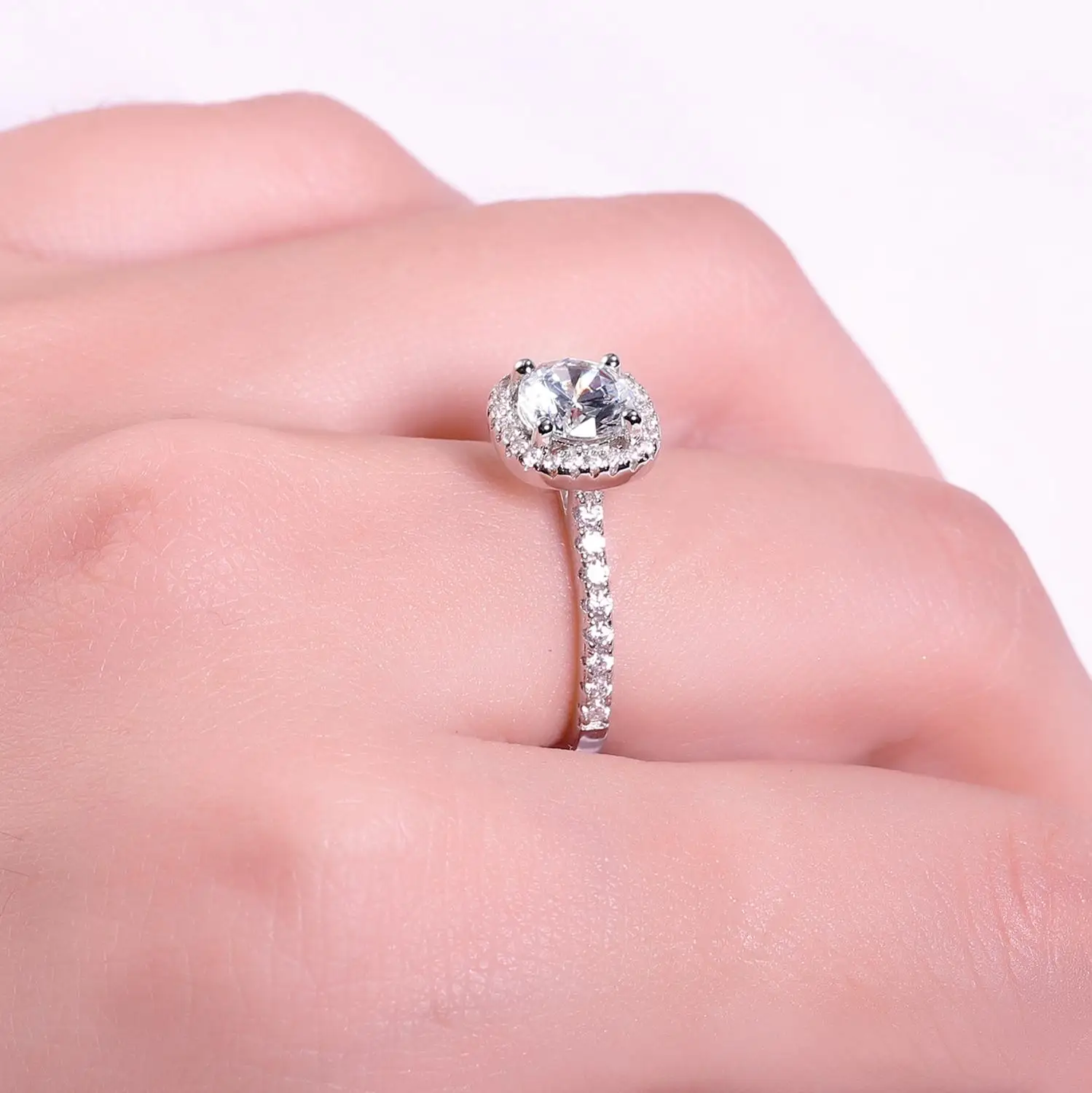 GEM'S BALLET Brilliant 925 пробы серебро 1.0Ct 6,5 мм EF цвет Муассанит кольцо для женщин обручальное кольцо ювелирные украшения