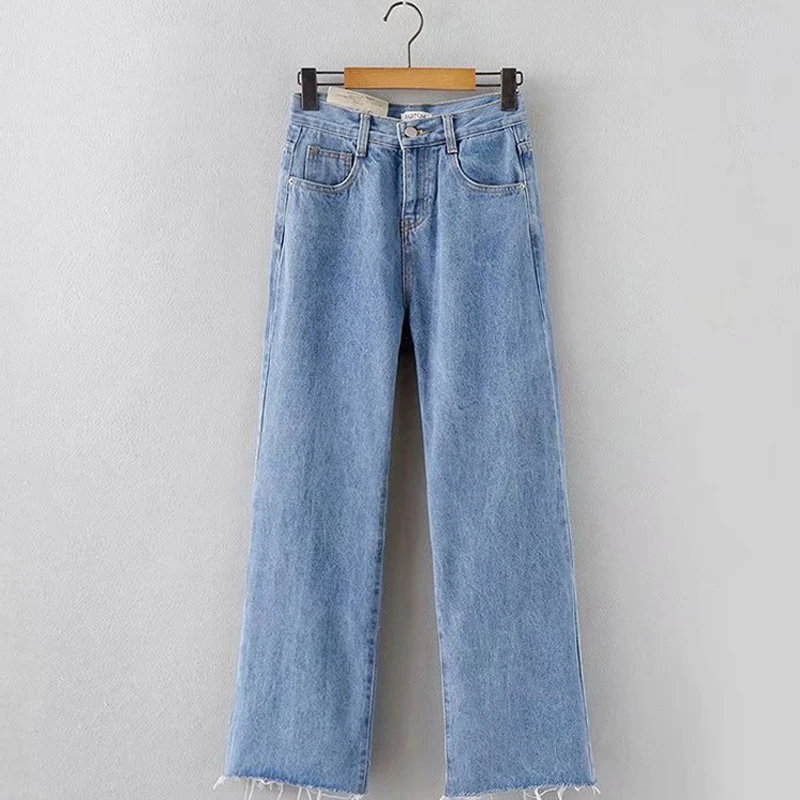 

2019 Autumn Black Denim Straight Pants High Waist Jeans Trousers Streetwear Mom Jeans Boyfriend Style From Women