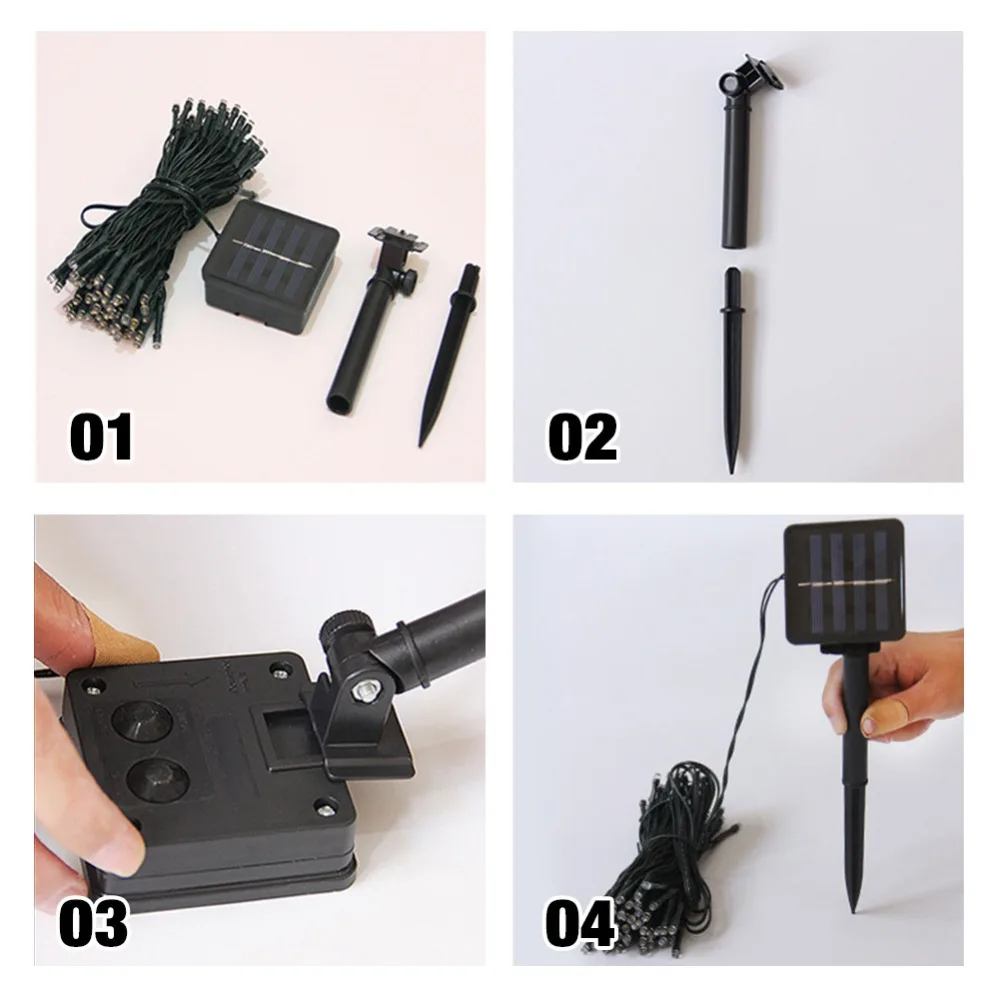 Новое поступление водонепроницаемый 12 м 100 светодиодный Сказочный светильник на солнечной батарее водонепроницаемые вечерние гирлянды для сада и Рождества