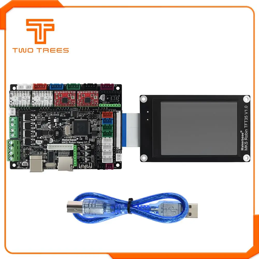 MKS 3D принтер доска STM32 MKS Робин нано плата V1.2 аппаратное обеспечение с открытым исходным кодом(поддержка Marlin2.0) поддержка с 3,5 дюймовым сенсорным экраном